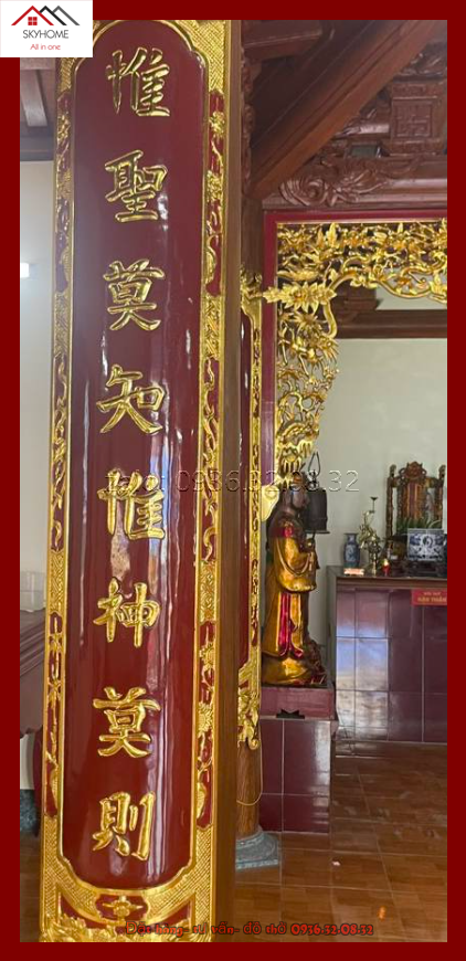 Câu đối thờ chữ Tại thiên thành tượng- Duy Thánh mạc tri